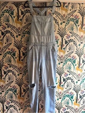 H&M Light Blue Distressed Denim Overalls